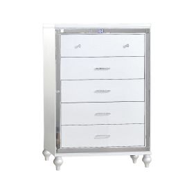 Mirror Framed Chest Made With Wood in White Color