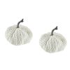 Set of 2, 8.7x8.5x6.7"H Chenille Weighted Pumpkin White, Pumpkin Ornament Decor for Holiday Harvest Festival Fall Festival & Thanksgiving