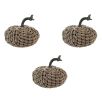 Set of 3, 4.8x4.8x4.8"H Chenille Weighted Pumpkin-Dark Brown, Pumpkin Ornament Decor for Holiday Harvest Festival Fall Festival & Thanksgiving