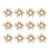 Set of 12, 8" Fall Leaves Wreath, Botanicals Decor for Harvest Festival Fall Festival & Thanksgiving Table Decorations
