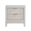 Antique White Finish 1pc Nightstand with 2x Drawers Modern Bedroom Furniture, Reeded Fronts, Bedside Cabinet with Drawers