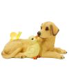 Garden Statue Labrador Figurine Resin Statue with Solar LED Light 14 x 7.5 Inch