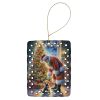 Australian Terrier and Santa Claus Porcelain Ornament Christmas Tree Hanging Decorations for Home Christmas Holiday, Rectangle, Gift, Multicolor