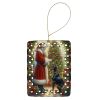 Doberman Pinscher and Santa Claus Porcelain Ornament Christmas Tree Hanging Decorations for Home Christmas Holiday, Rectangle, Gift, Multicolor