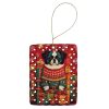 Japanese Chin Holiday Christmas Porcelain Ornament Christmas Tree Hanging Decorations for Home Christmas Holiday, Rectangle, Gift, Multicolor