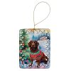 American Water Spaniel Christmas Porcelain Ornament Christmas Tree Hanging Decorations for Home Christmas Holiday, Rectangle, Gift, Multicolor