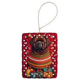 Newfoundland Holiday Christmas Porcelain Ornament Christmas Tree Hanging Decorations for Home Christmas Holiday, Rectangle, Gift, Multicolor