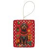 Wirehaired Pointing Griffon Holiday Christmas Porcelain Ornament Christmas Tree Hanging Decorations for Home Christmas Holiday, Rectangle, Gift