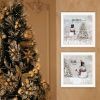 Trendy Decor 4U 2-Piece Vignette Winter - Peace On Earth White Framed Wall Art for Living Room, Holiday Wall Art Print for Home Decor