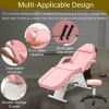Massage Salon Tattoo Chair with Two Trays Esthetician Bed with Hydraulic Stool,Multi-Purpose 3-Section Facial Bed Table