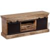 TV Stand with 2 Sliding Doors Solid Wood Mango 43.3"x11.8"x17.7"