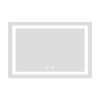 48 x 36 Inch Frameless Rectangular LED Bathroom Vanity Mirror with Touch Sensor, Anti-Fog, and 3 Color Options in Silver