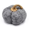 Set of 3, 8.3x8.3x5.5" Gray Pumpkin, Pumpkin Ornament Decor for Holiday Harvest Festival Fall Festival & Thanksgiving