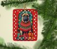 Mastiff Holiday Christmas Porcelain Ornament Christmas Tree Hanging Decorations for Home Christmas Holiday, Rectangle, Gift, Multicolor