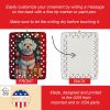 Maltese Holiday Christmas Porcelain Ornament Christmas Tree Hanging Decorations for Home Christmas Holiday, Rectangle, Gift, Multicolor