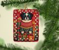 Japanese Chin Holiday Christmas Porcelain Ornament Christmas Tree Hanging Decorations for Home Christmas Holiday, Rectangle, Gift, Multicolor