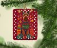 Welsh Terrier Holiday Christmas Porcelain Ornament Christmas Tree Hanging Decorations for Home Christmas Holiday, Rectangle, Gift, Multicolor