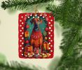 Rhodesian Ridgeback Holiday Christmas Porcelain Ornament Christmas Tree Hanging Decorations for Home Christmas Holiday, Rectangle, Gift, Multicolor
