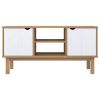 TV Stand OTTA Brown and White 44.7"x16.9"x22.4" Solid Wood Pine
