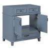 30'' Bathroom Vanity without Top,Solid Wood Frame Bathroom Storage Cabinet with Soft Closing Doors,Frame Bathroom Storage Cabinet Only, Retro Style