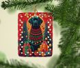Labrador Retriever Holiday Christmas Porcelain Ornament Christmas Tree Hanging Decorations for Home Christmas Holiday, Rectangle, Gift, Multicolor