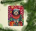 Havanese Holiday Christmas Porcelain Ornament Christmas Tree Hanging Decorations for Home Christmas Holiday, Rectangle, Gift, Multicolor