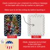 Alaskan Malamute and Santa Claus Porcelain Ornament Christmas Tree Hanging Decorations for Home Christmas Holiday, Rectangle, Gift, Multicolor