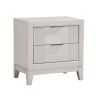 Antique White Finish 1pc Nightstand with 2x Drawers Modern Bedroom Furniture, Reeded Fronts, Bedside Cabinet with Drawers