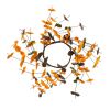 Set of 12, 8" Fall Leaves Wreath, Botanicals Decor for Harvest Festival Fall Festival & Thanksgiving Table Decorations