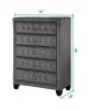 Modern Style Crystal Tufted Upholstery 5-Drawer Chest finished with Velvet Fabric made with Wood in Gray