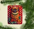 Pekingese Holiday Christmas Porcelain Ornament Christmas Tree Hanging Decorations for Home Christmas Holiday, Rectangle, Gift, Multicolor