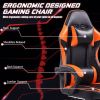 Ergonomic Gaming Chair with Footrest, PU Leather Video Game Chairs for Adults, Reclining Gamer Chair Office Chair with Lumbar Support