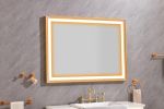 48*36 LED Lighted Bathroom Wall Mounted Mirror with High Lumen+Anti-Fog Separately Control