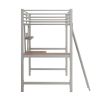 Twin Size Loft Metal&MDF Bed with Desk and Shelf