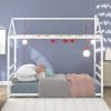 House Platform Bed with Roof and Chimney Design